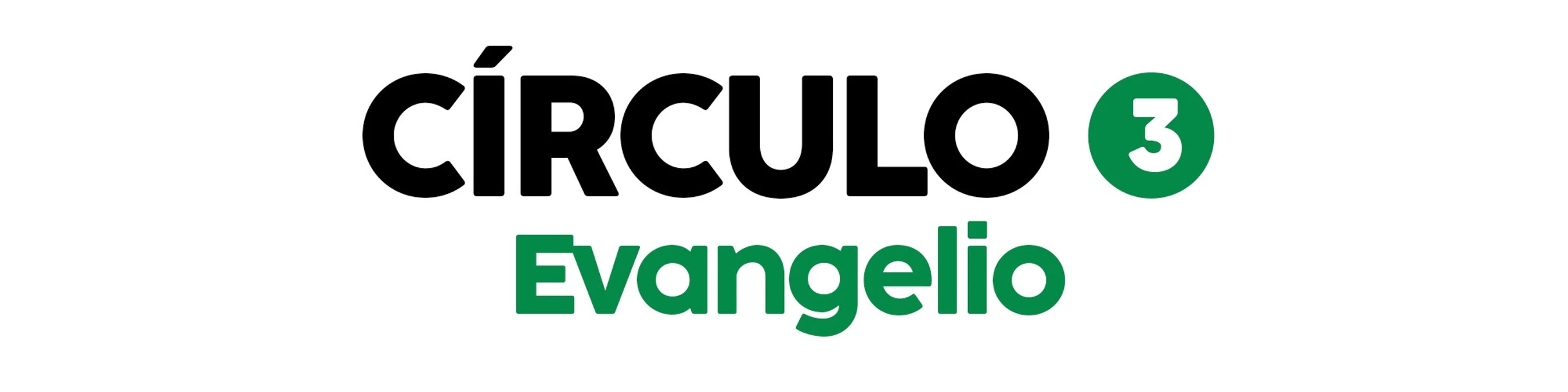The logo for Círculo 3 Evangelio. The word 'Círculo' is in black, next to the number 3 in a green circle. Below, the word 'Evangelio' is in green.