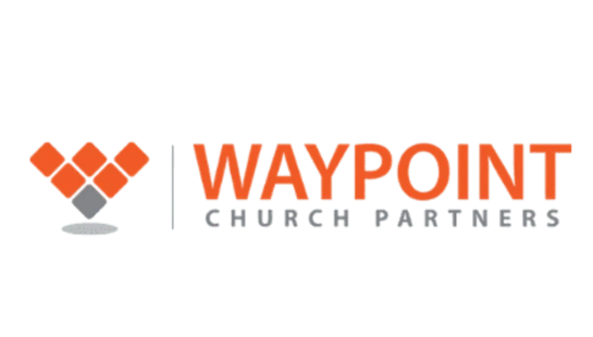 The Waypoint Church Partners logo, with an orange and grey tiled 'W' symbol next to the name in orange and grey text on a white background.