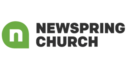 The logo for NewSpring Church, featuring a green icon with a white letter 'n' next to the words 'NewSpring Church' in bold black text on a white background.