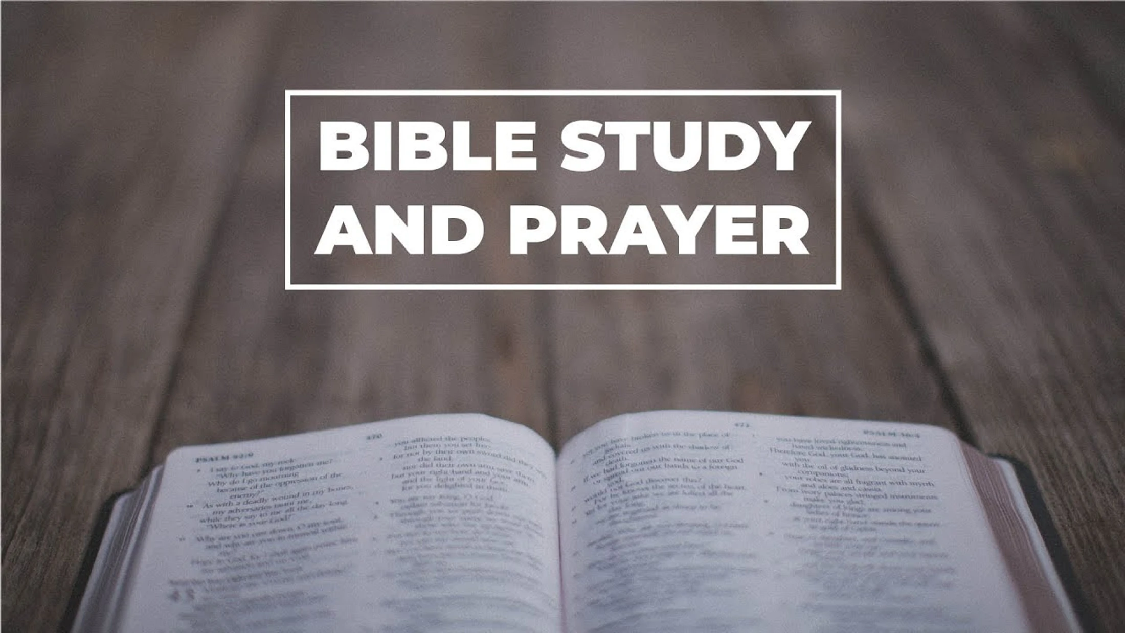 Bible Study & Prayer | August 31st, 2026