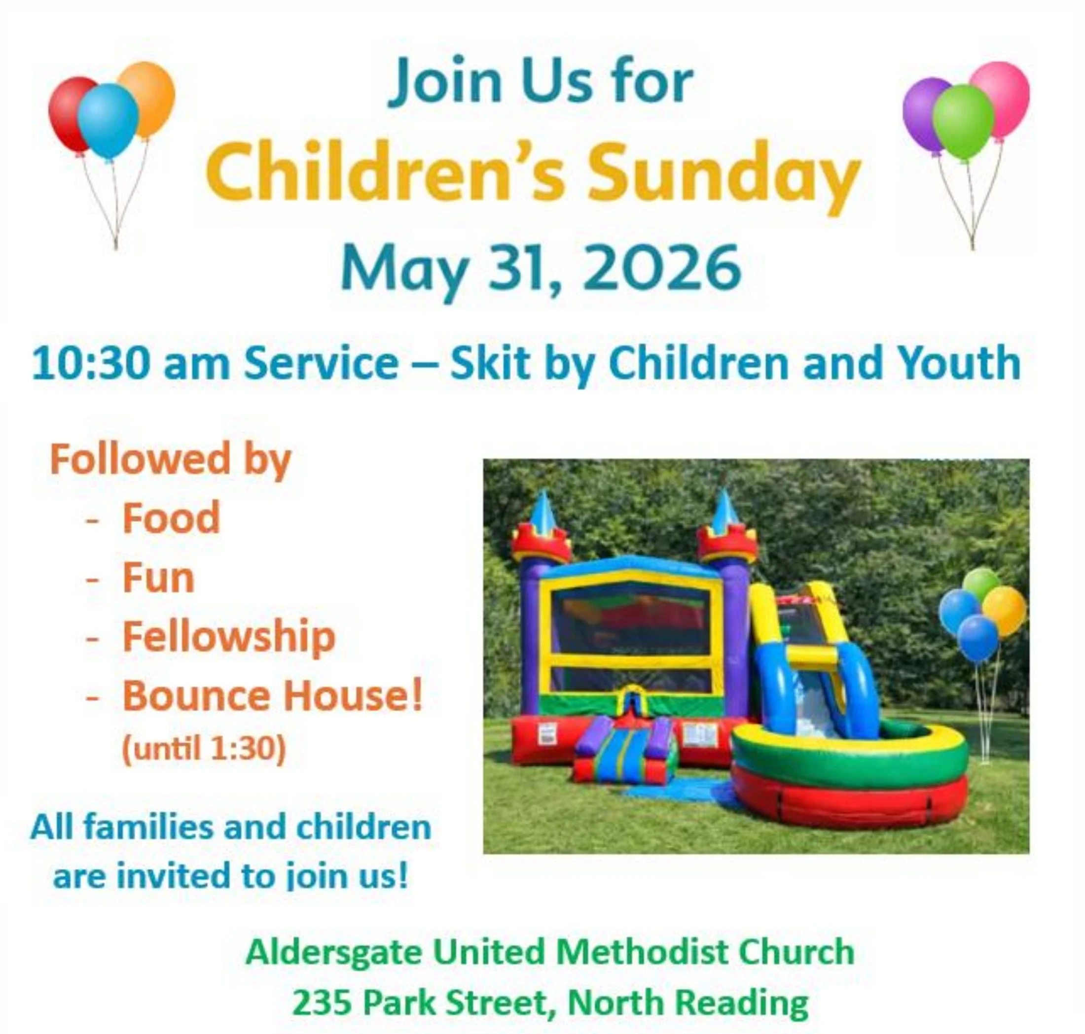 Children's Sunday, BBQ & Bounce House