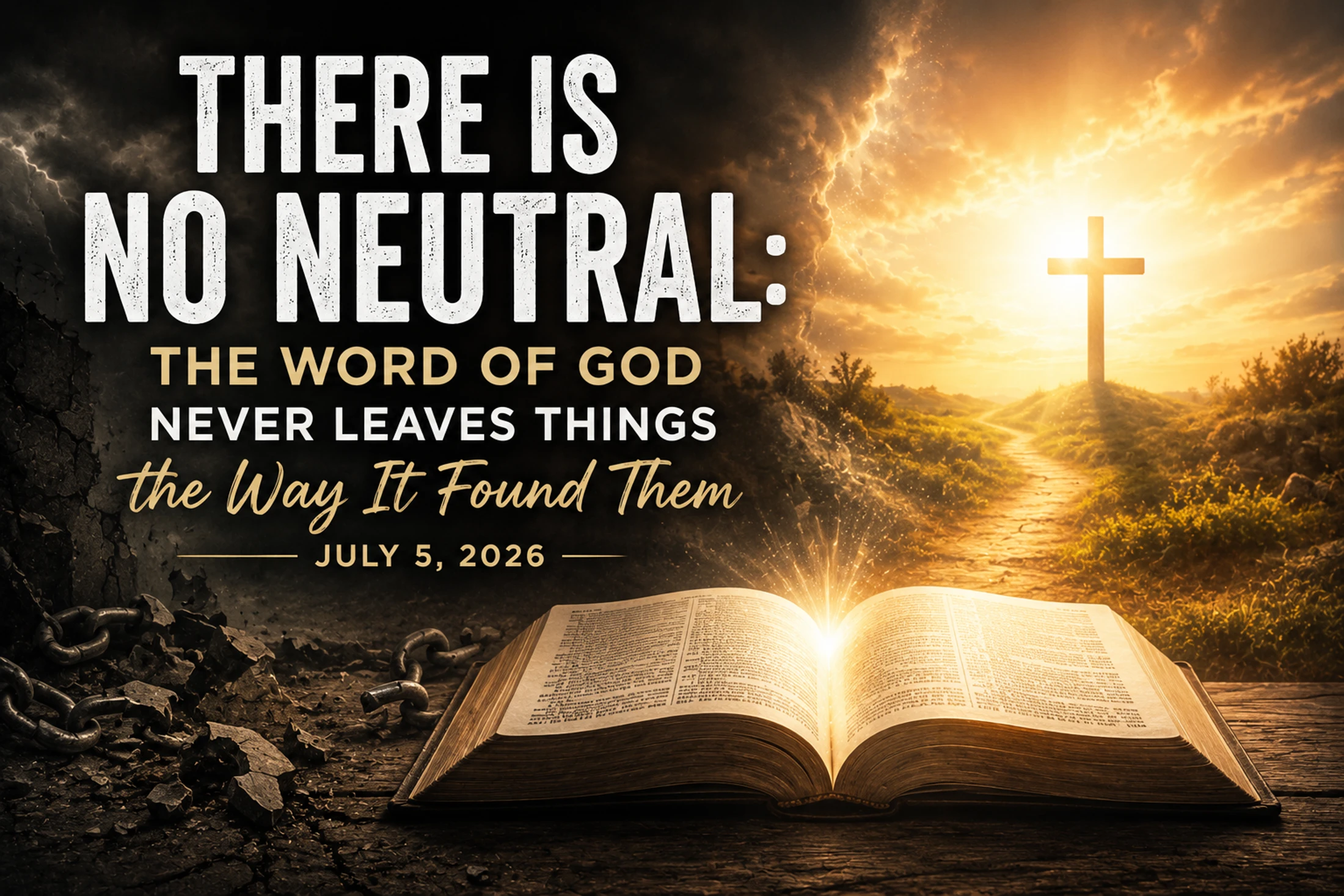 There Is No Neutral: The Word of God Never Leaves Things the Way It Found Them, July 5, 2026
