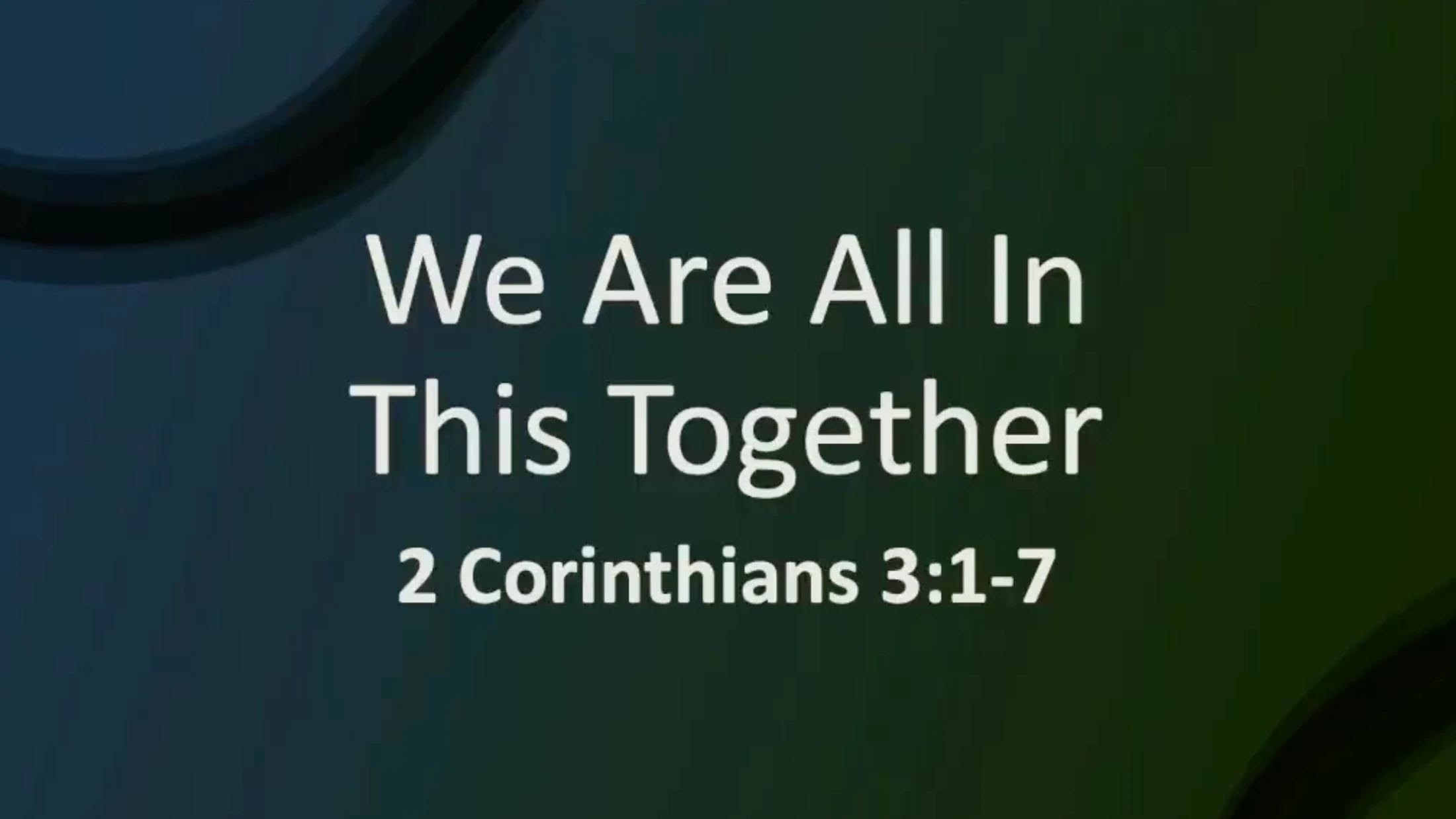 We Are All In This Together