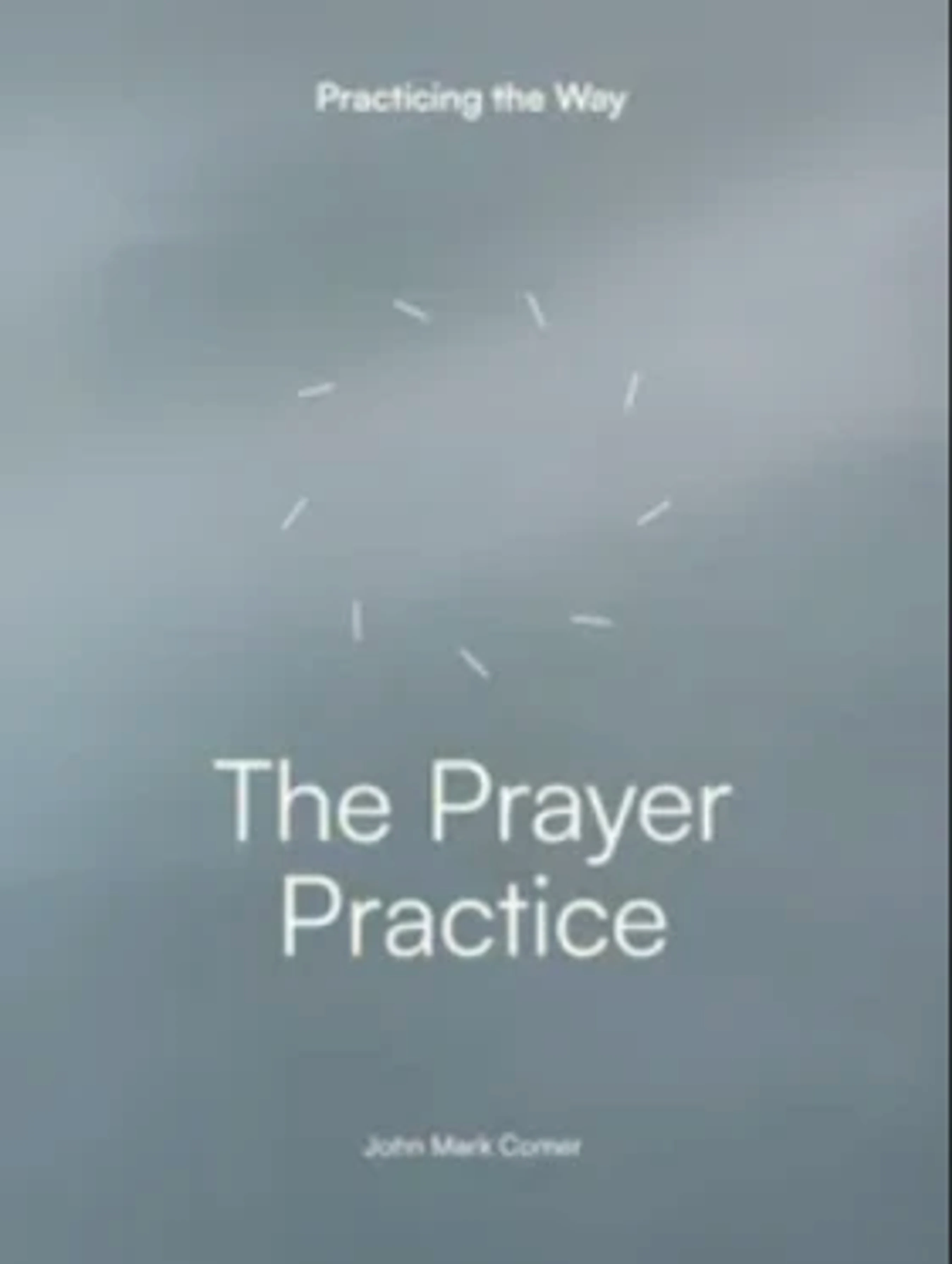 The cover for 'The Prayer Practice' by John Mark Comer, from the series 'Practicing the Way,' shows white text on a muted grey background.