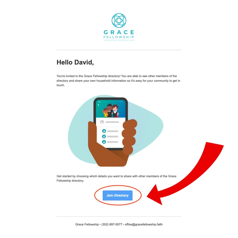 <span>If you do not have an invitation, please contact us at info@gracefellowship.faith to receive one.</span>