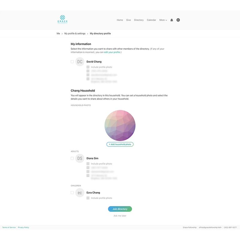 <span>Select "My directory profile".</span>