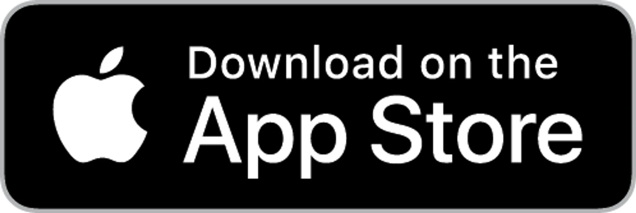 A black button with the white Apple logo and text that reads 'Download on the App Store'.
