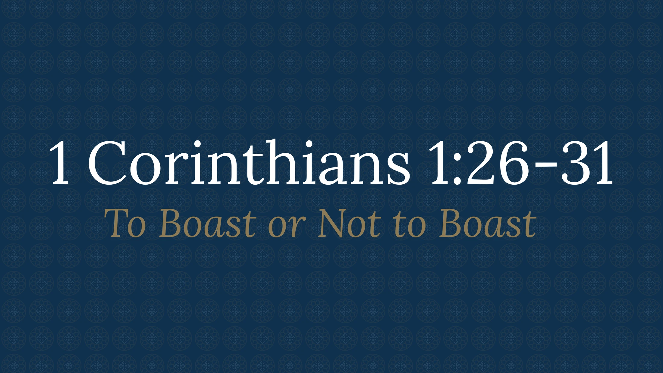 1 Corinthians 1:26-31