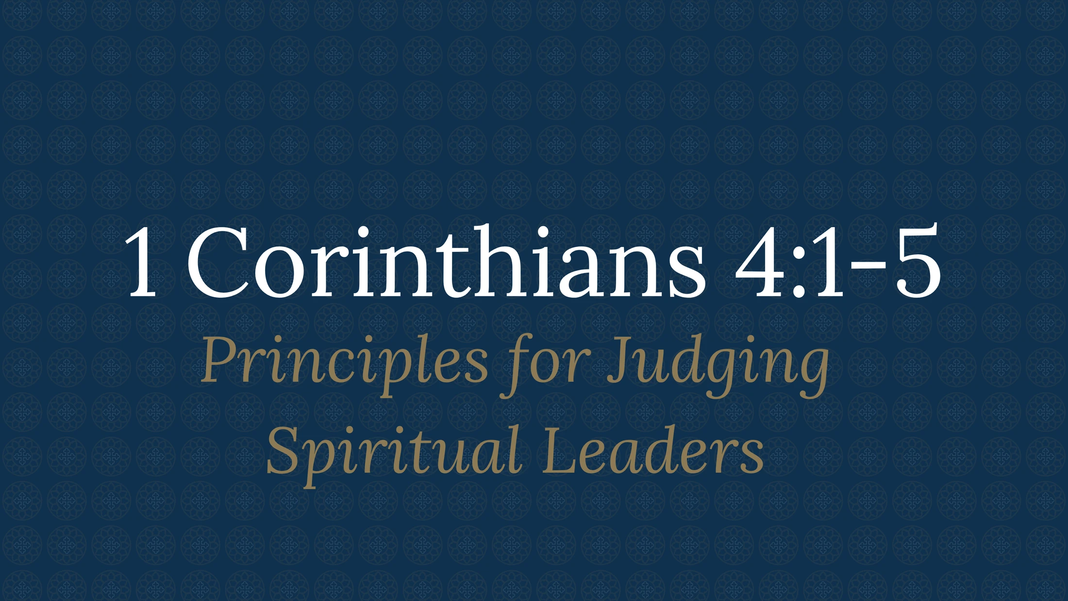 1 Corinthians 4:1-5