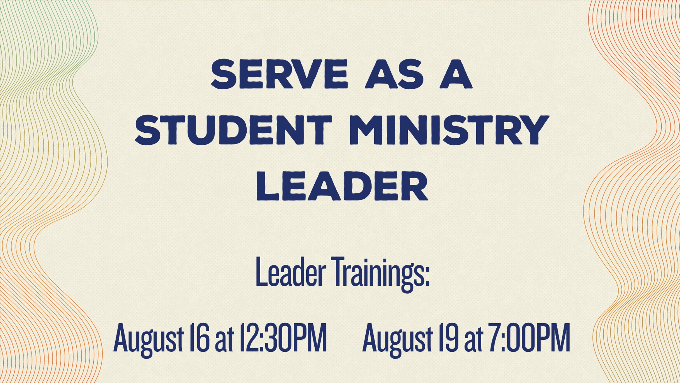 Student Ministry Serving