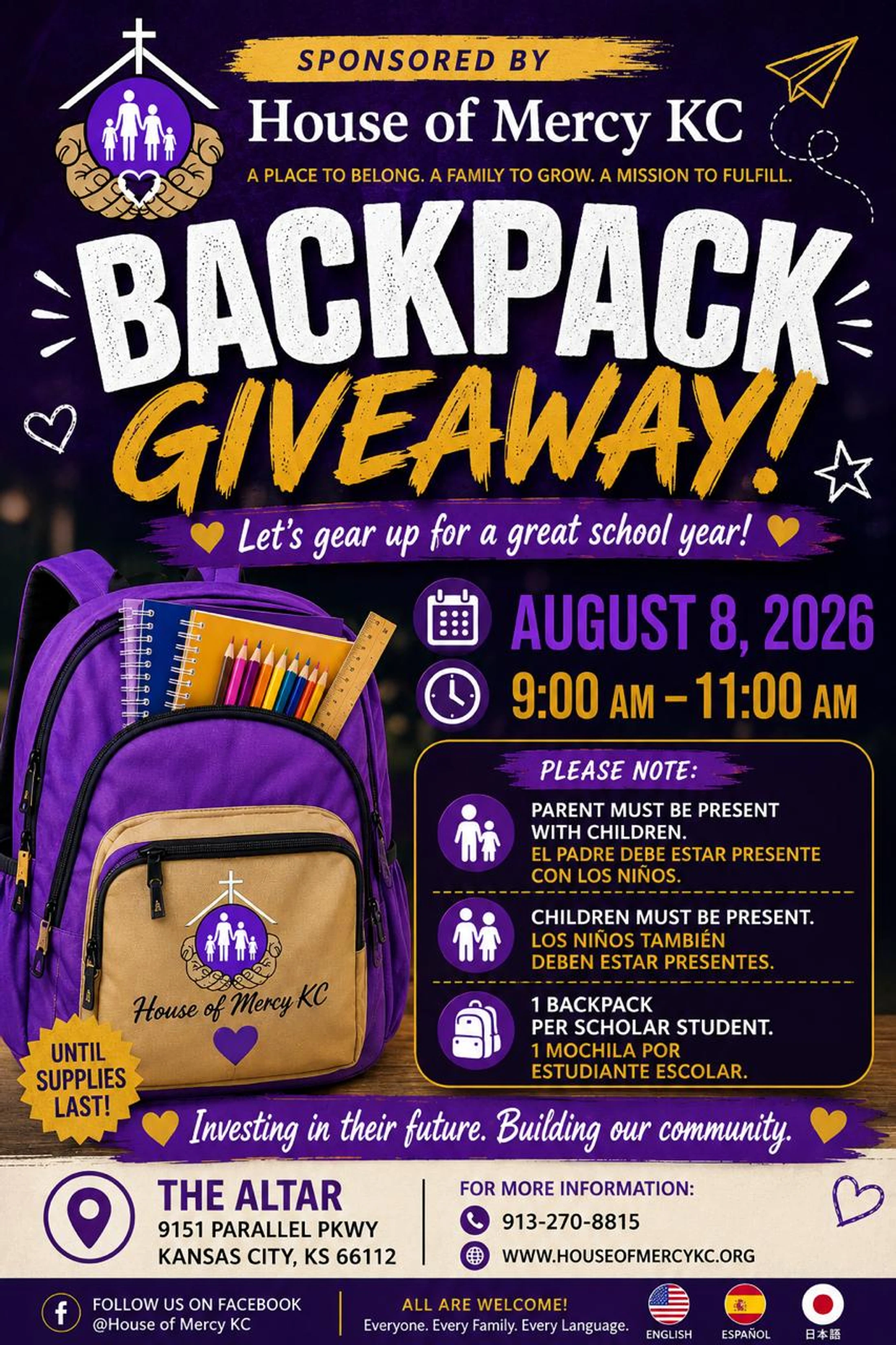 Backpack Giveaway Community Event