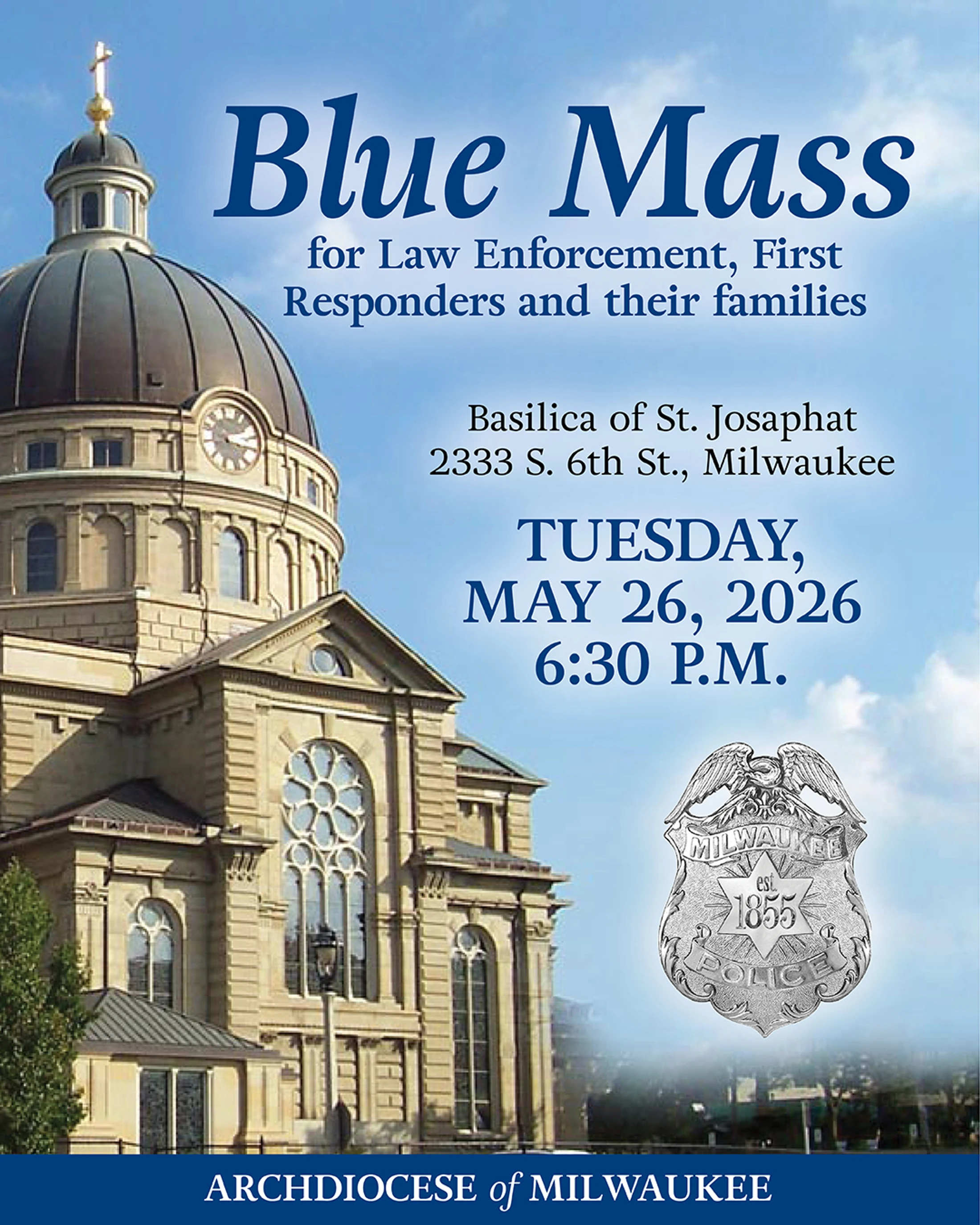 "Blue" Mass of Blessing for Law Enforcement, First Responders, and their families