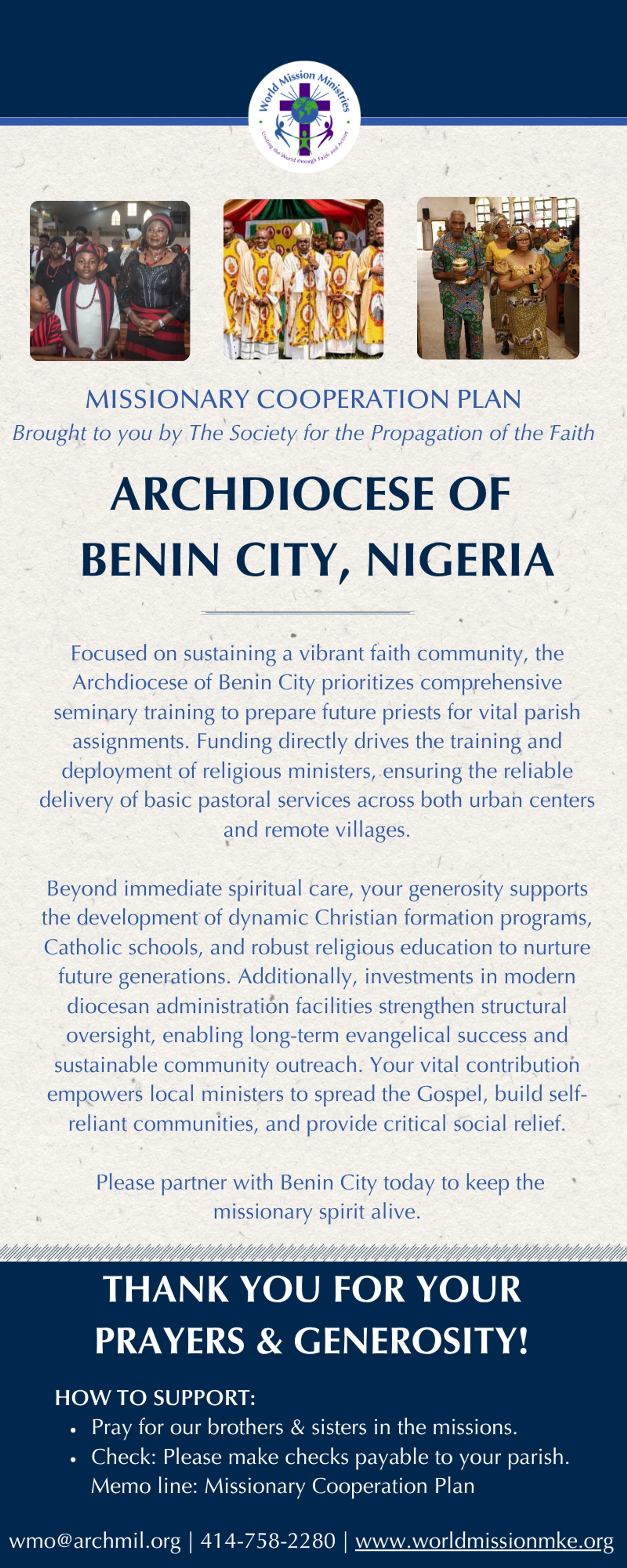 Missionary Appeal: Archdiocese of Benin City, Nigeria