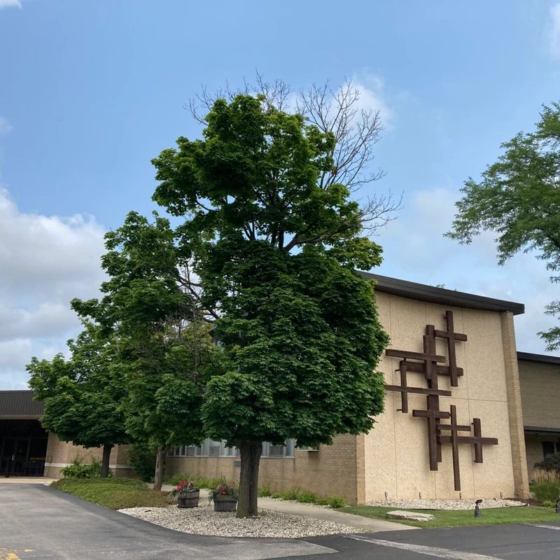 Our parking lot is accessible via Christman Road from either the East or West. There are three entrances utilized: