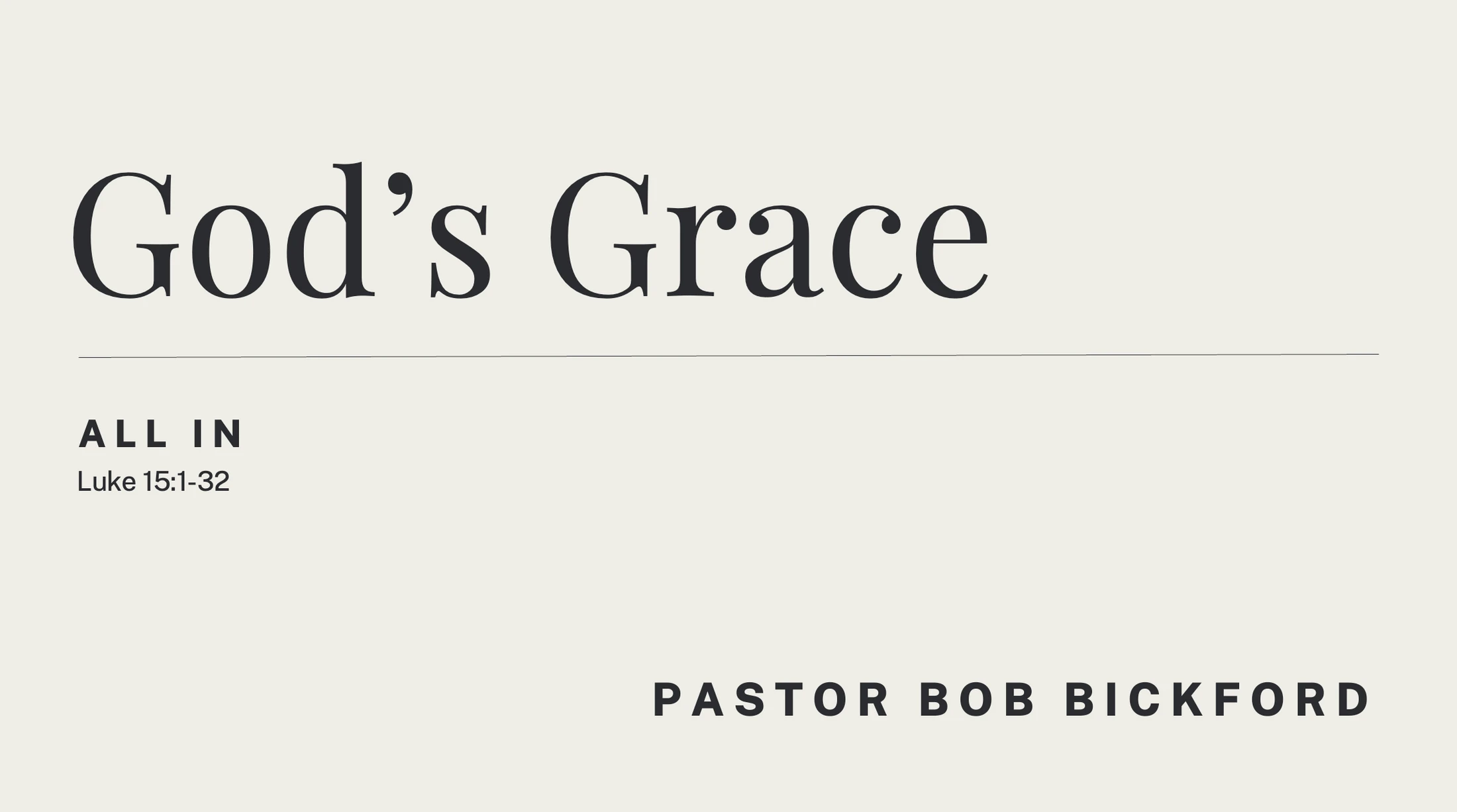 All In God's Grace