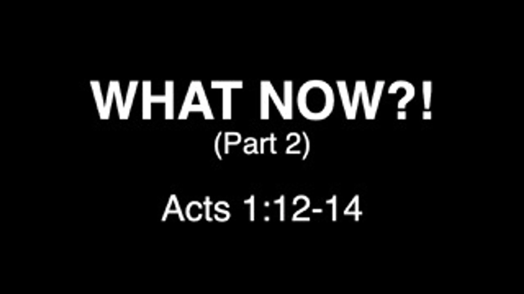 What Now Part 2
