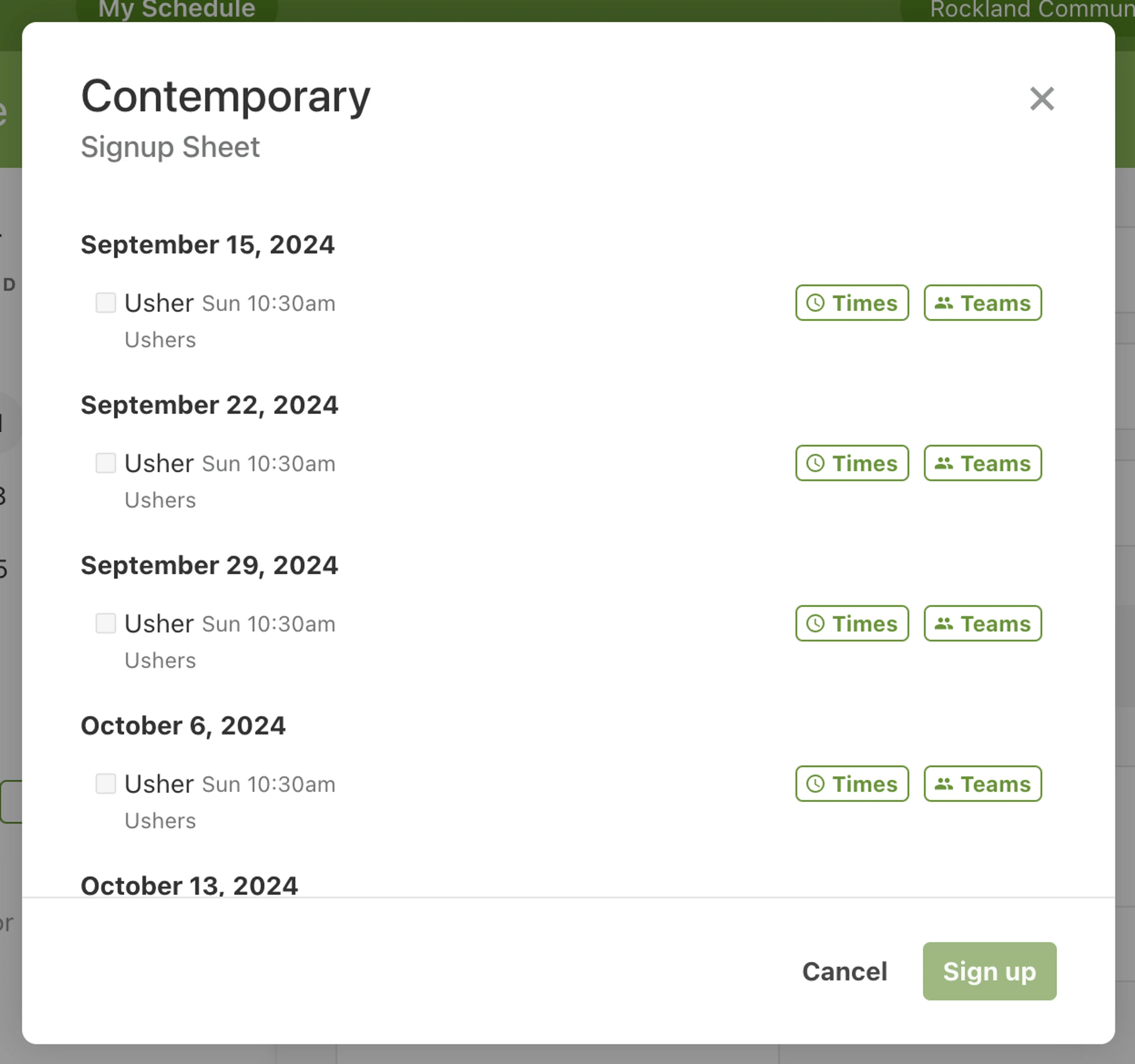Signup Sheets