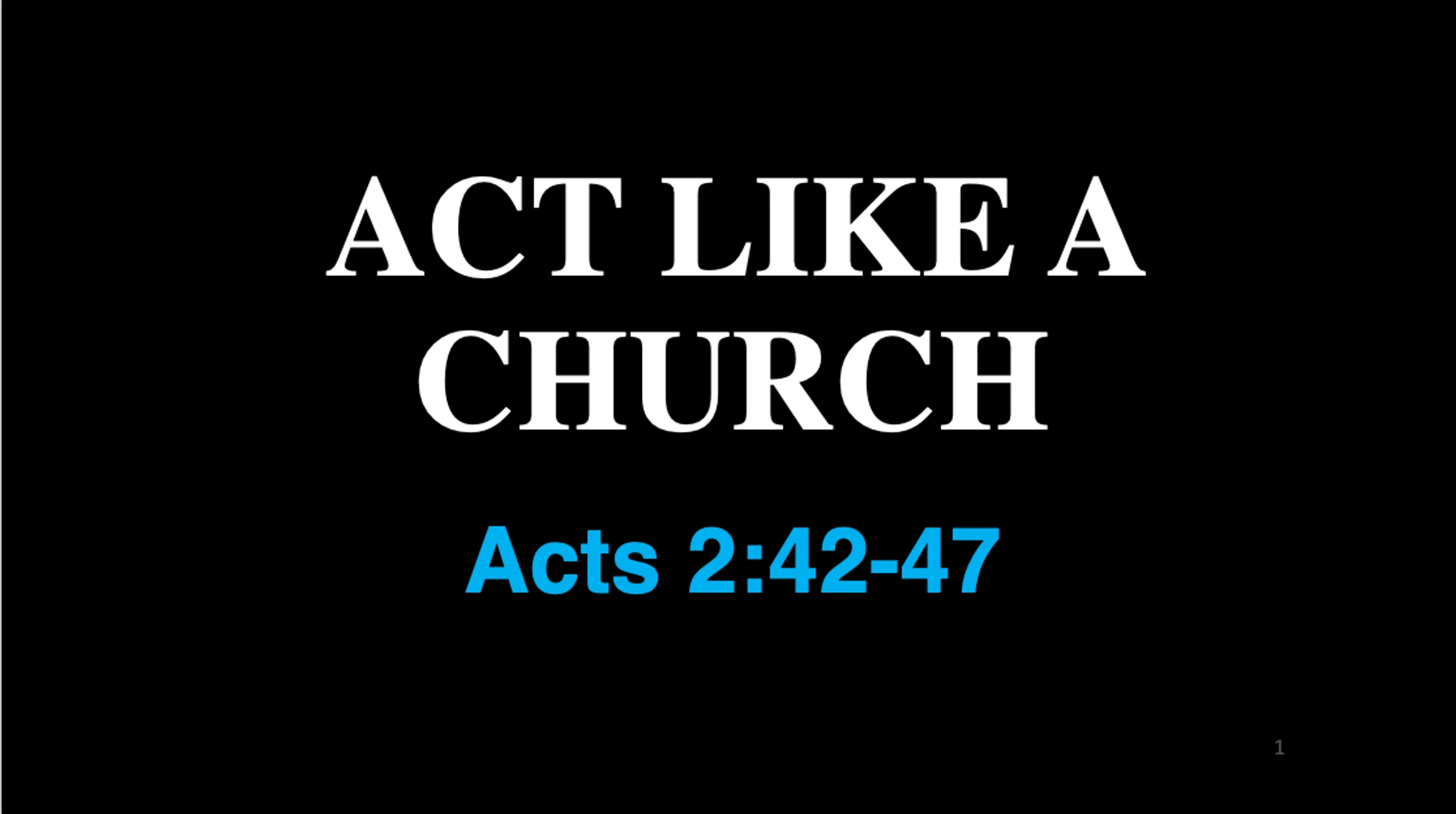 Act Like A Church