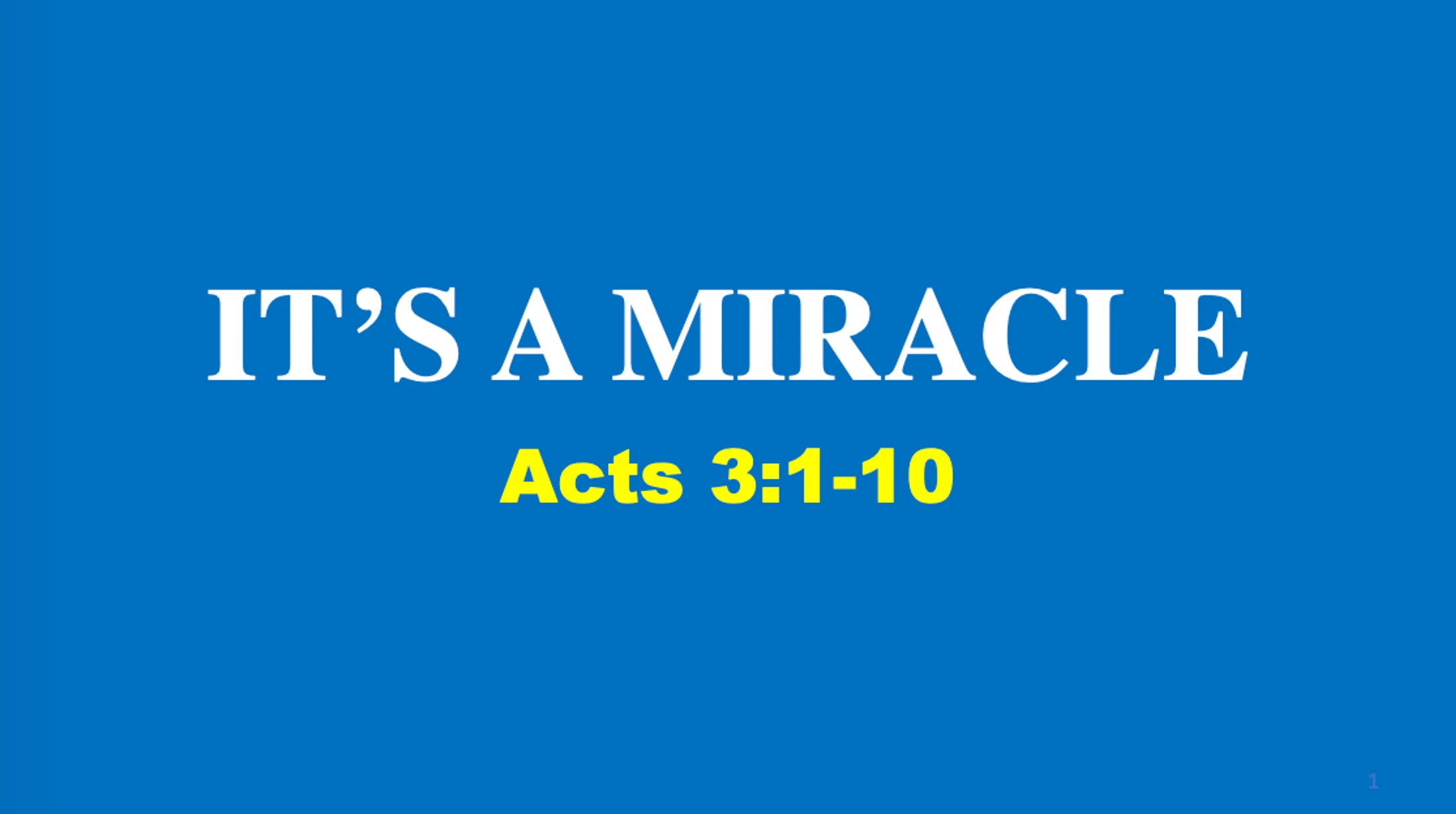 It's A Miracle