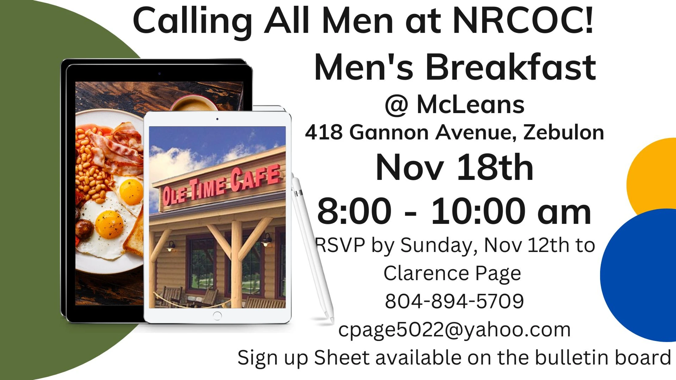 Men's Ministry Breakfast
