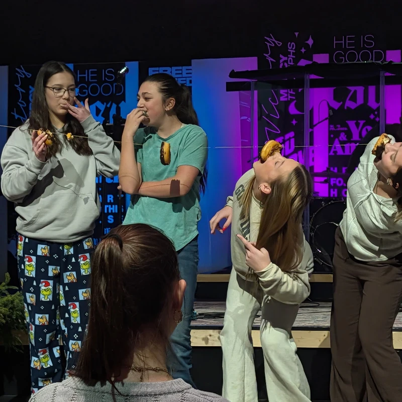 <b>We connect through fun and fellowship.</b><br><span>Following Jesus was never meant to be boring or lived alone! From games and events to small groups and shared experiences, we create opportunities for students to build friendships, laugh together, and experience genuine community.</span>