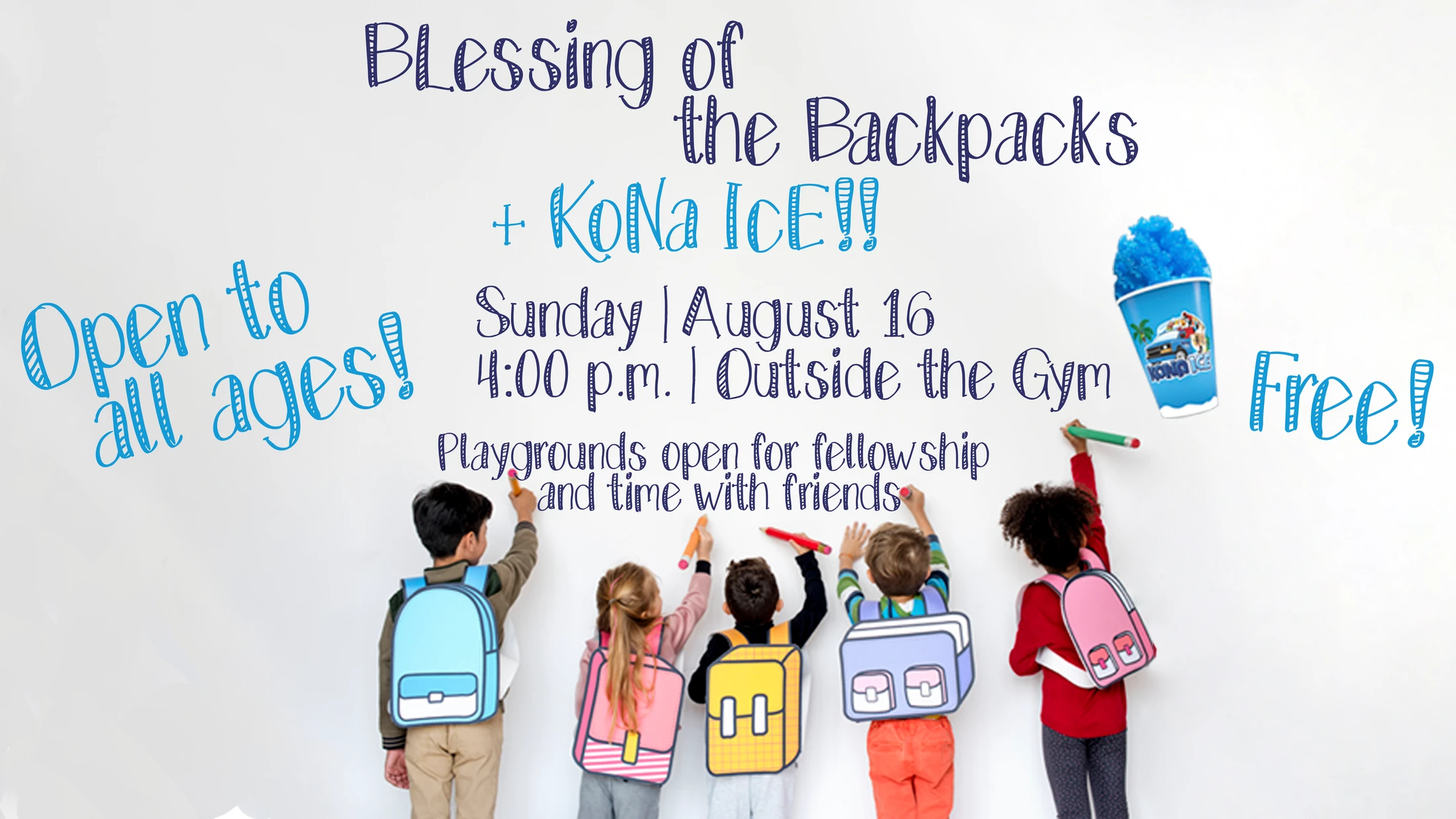 Blessing of the Backpacks + Kona Ice