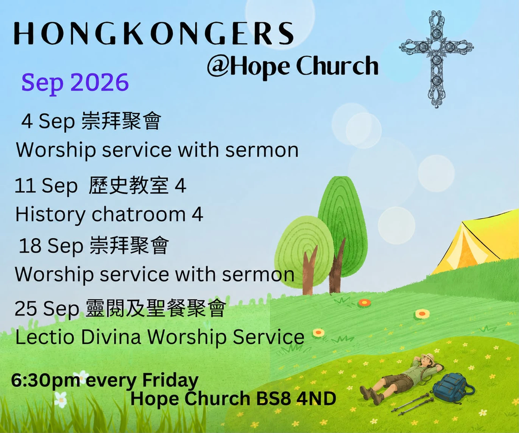 Hong Kong Friday Church - September Programme
