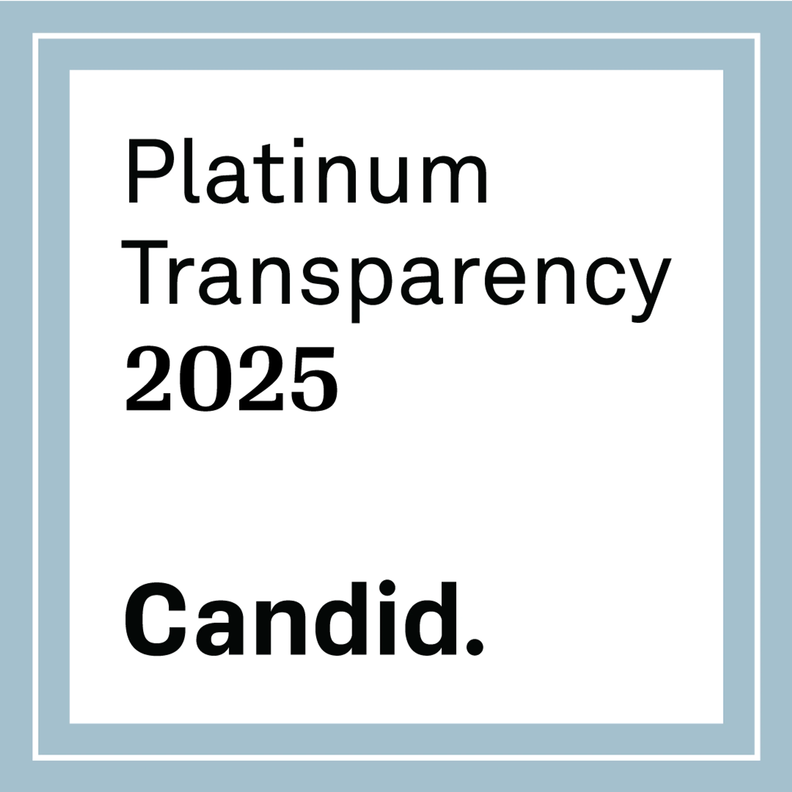 2025 Platinum Seal of Transparency