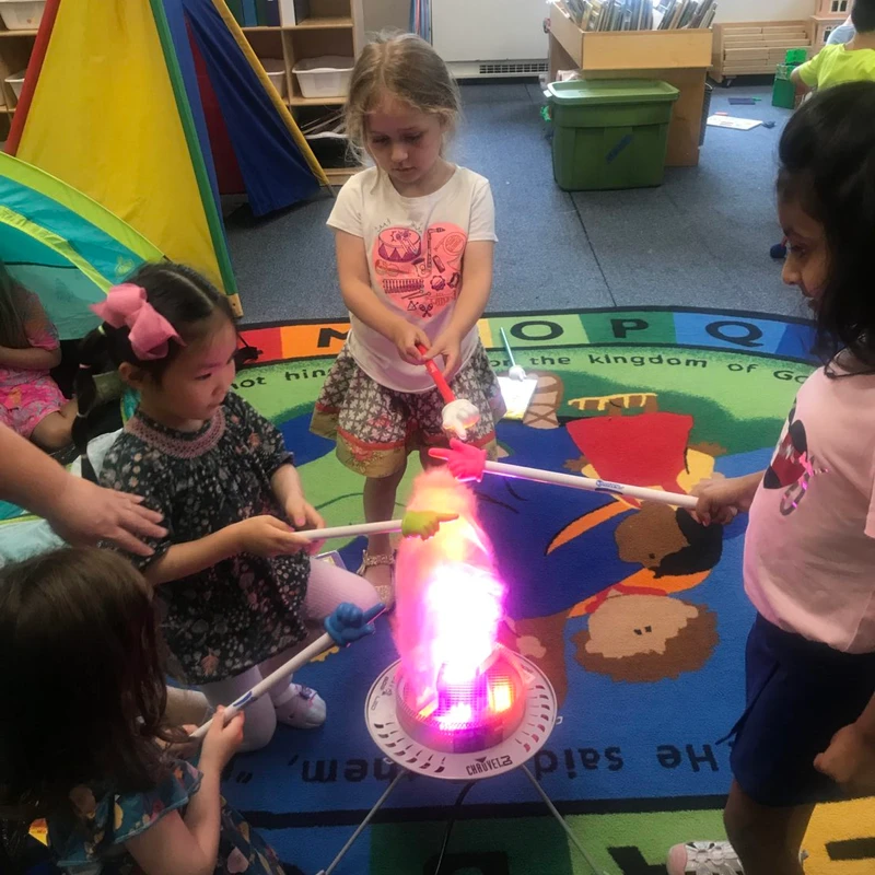 Half-day and Full-day sessions are offered. Full day students may order hot lunch daily from the St. John hot lunch program. A licensed Preschool & Young 5’s before and after school care room is available.