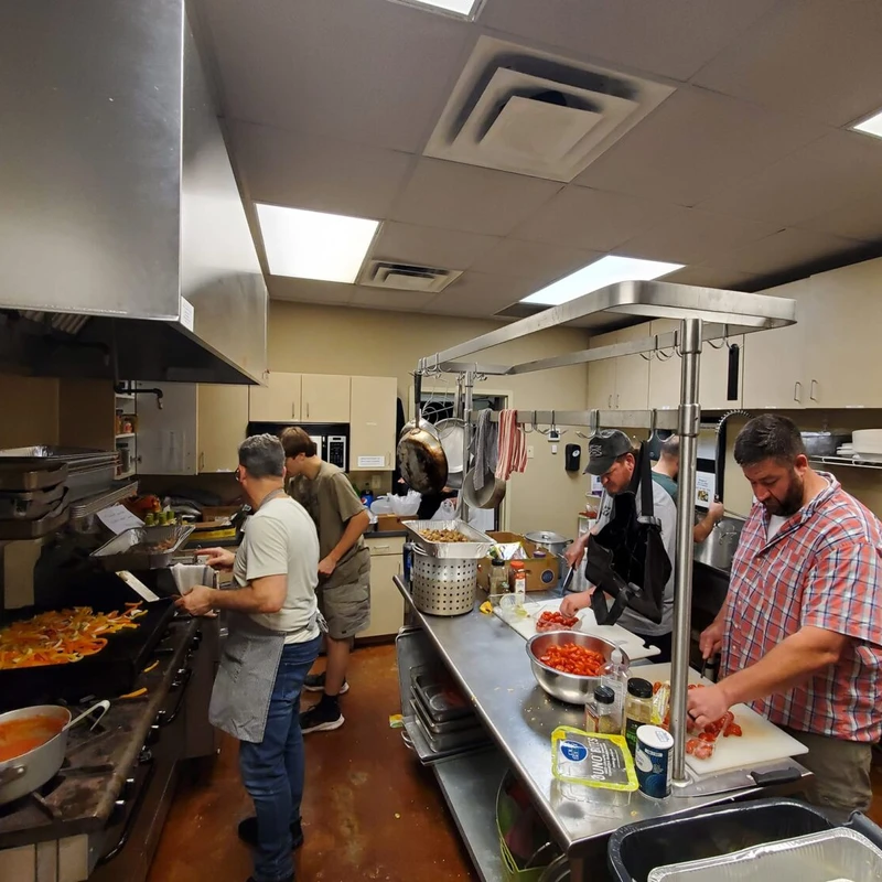 Some men lead a small group.<br><br>
Some use their culinary skills to craft mouthwatering meals for MANday Night.<br><br>
Still others get their hands dirty keeping our campus and facility looking great at Saturday Serve.