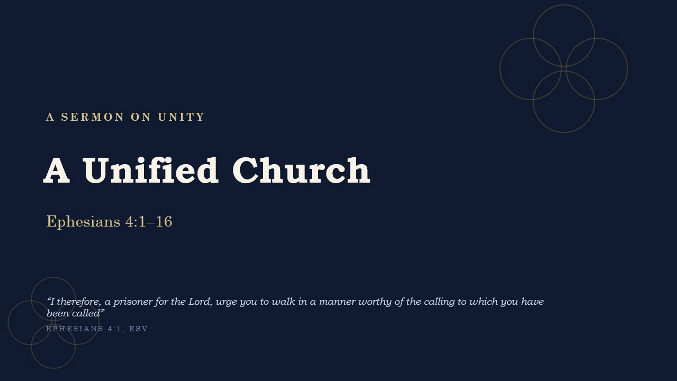 A Unified Church