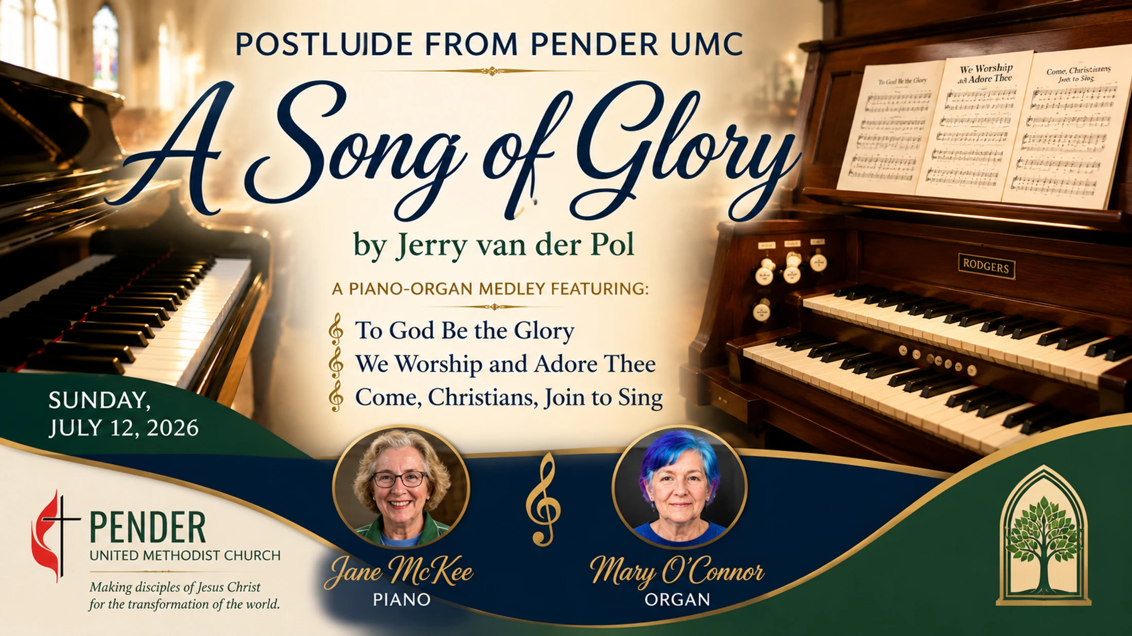Piano-Organ Duet: "A Song of Glory" by Jerry van der Pol