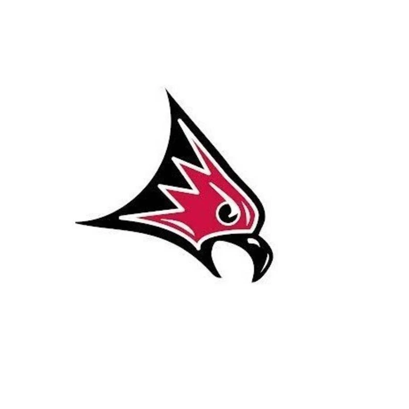 The logo for the Ball State Cardinals, featuring a stylized cardinal's head in profile, colored red with black and white outlines on a white background.