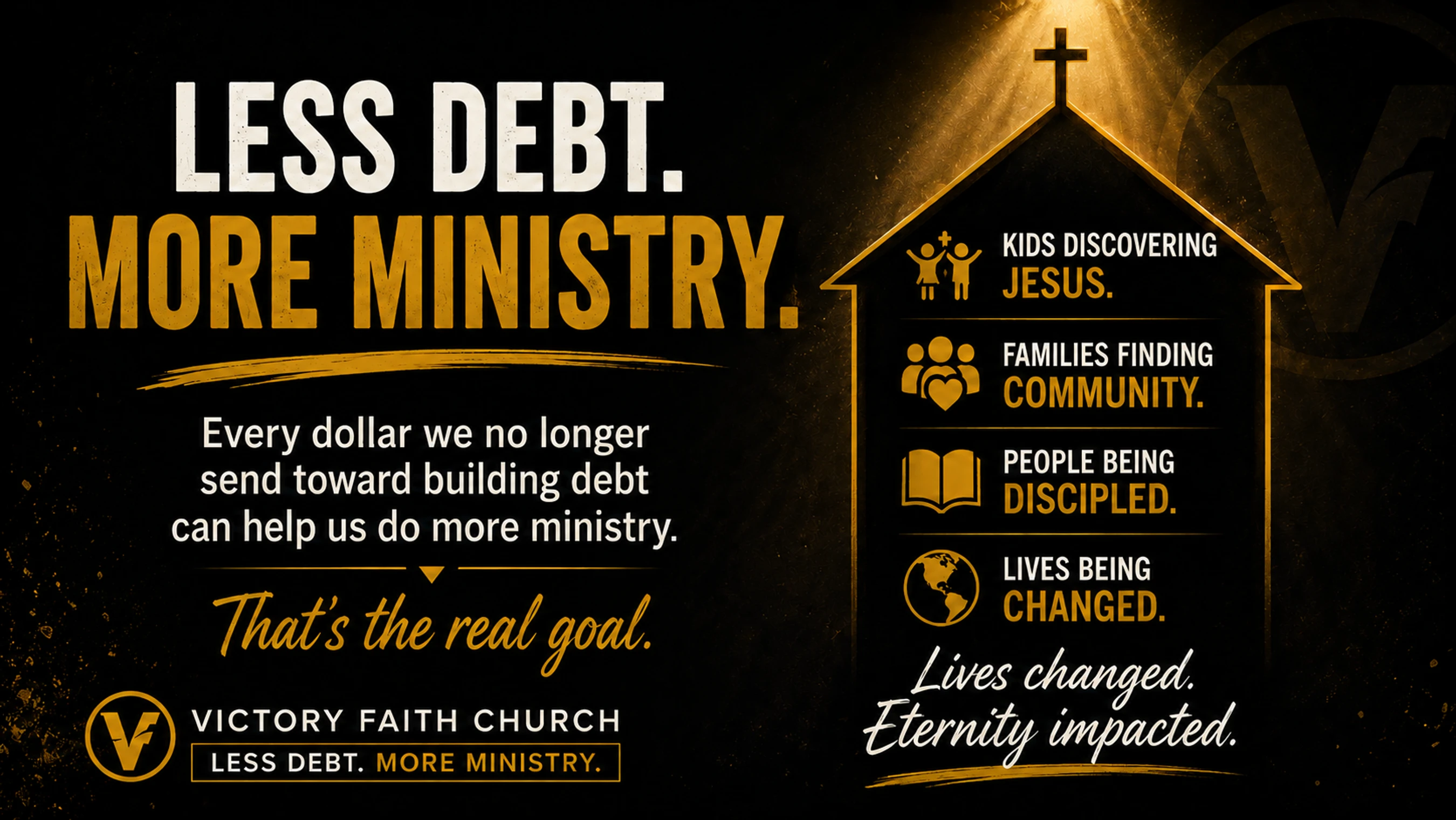 LESS DEBT. MORE MINISTRY.