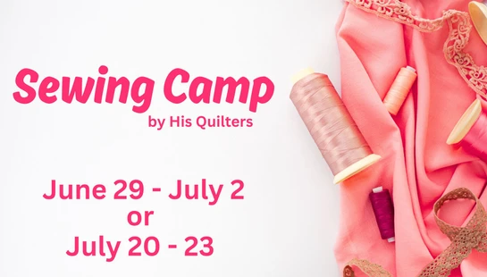 <span><b><span class="h4">Sewing Camp Advanced</span><br></b></span><span>Sewing Camp for advanced, hosted by His Quilters, will take place June 29–July 2 or July 20-23 from 1:00 pm–4:00 pm at the Rock House and is open to ages 10–18. Space is limited to 10 participants (first come, first serve), and the cost is $20. Students must bring their own sewing machine in good working order and their own scissors. These camps will provide a fun, creative, hands-on experience for participants. <br><b style="">*Students must have completed a previous sewing camp!</b></span>