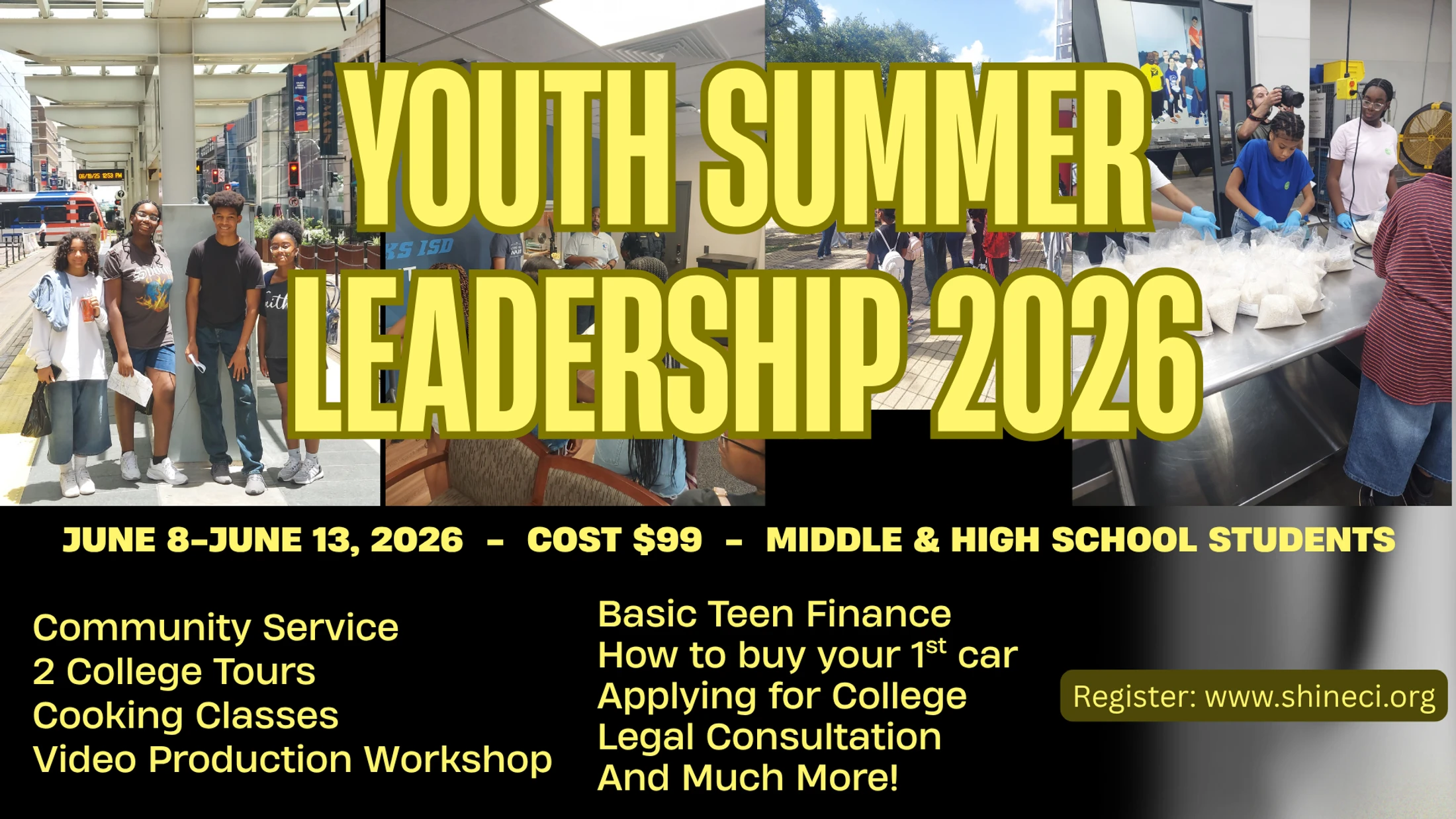 Shine Community Impact 2026 Youth Summer Leadership Program