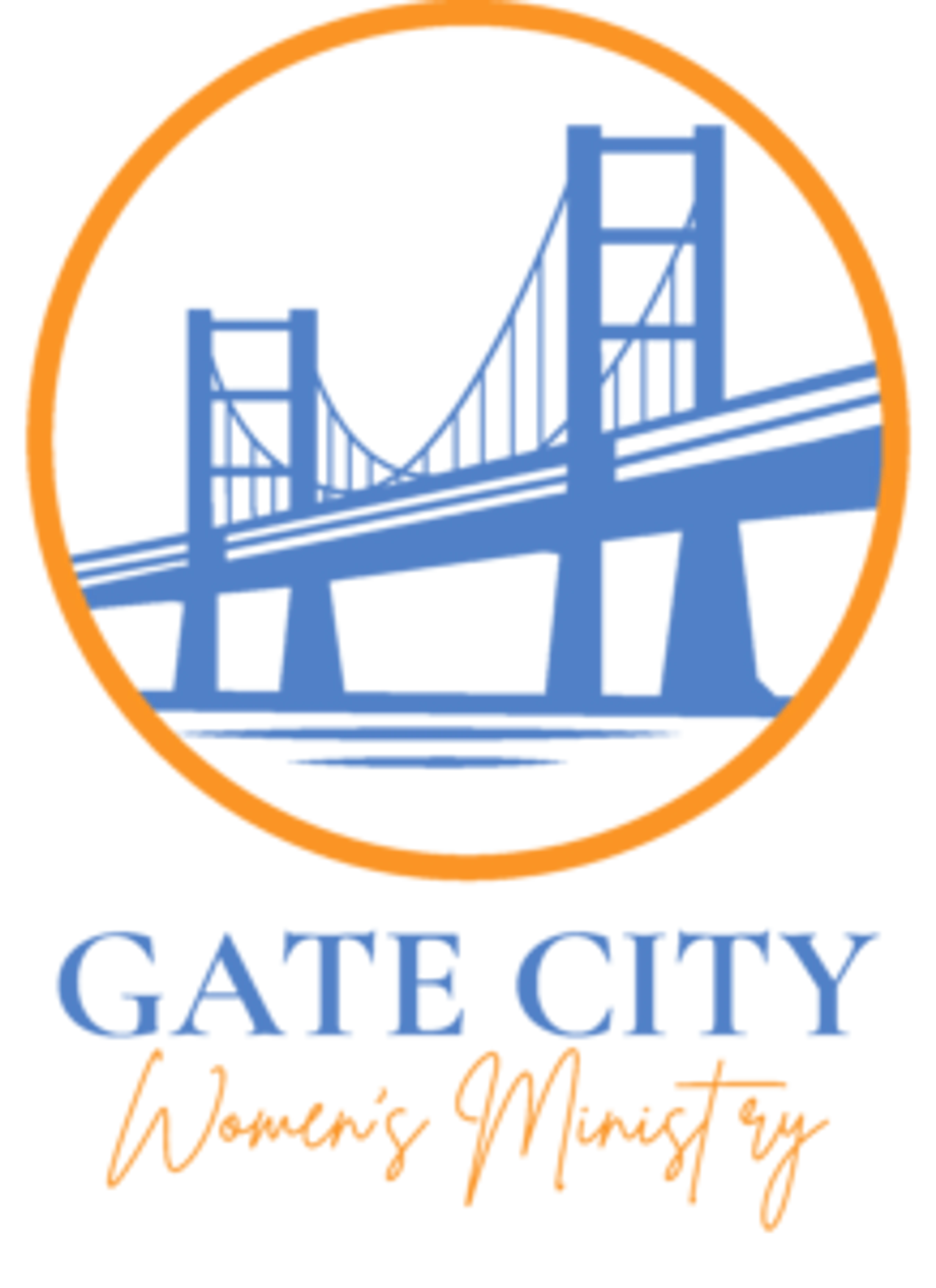 The Gate City Women's Ministry logo, showing a blue bridge inside an orange circle over the text 'Gate City Women's Ministry'.