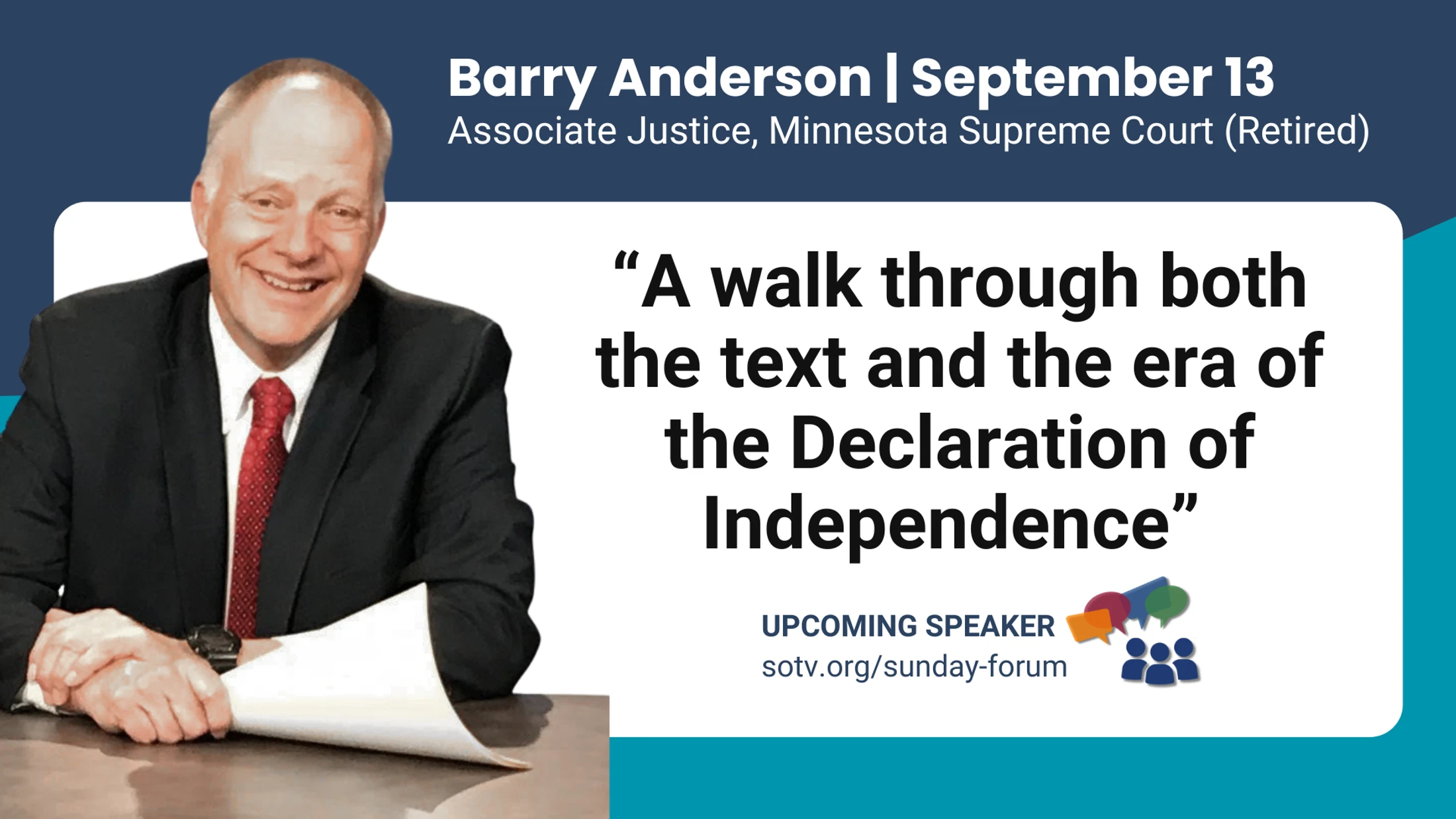 "A walk through both the text and the era of the Declaration of Independence" with Barry Anderson