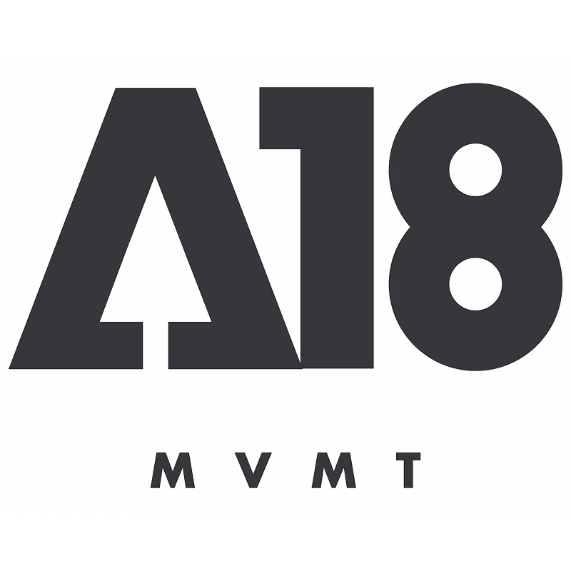 A dark gray logo on a white background featuring the text A18, with an upward-pointing arrow inside the A. Below this, the letters M V M T are spaced out.