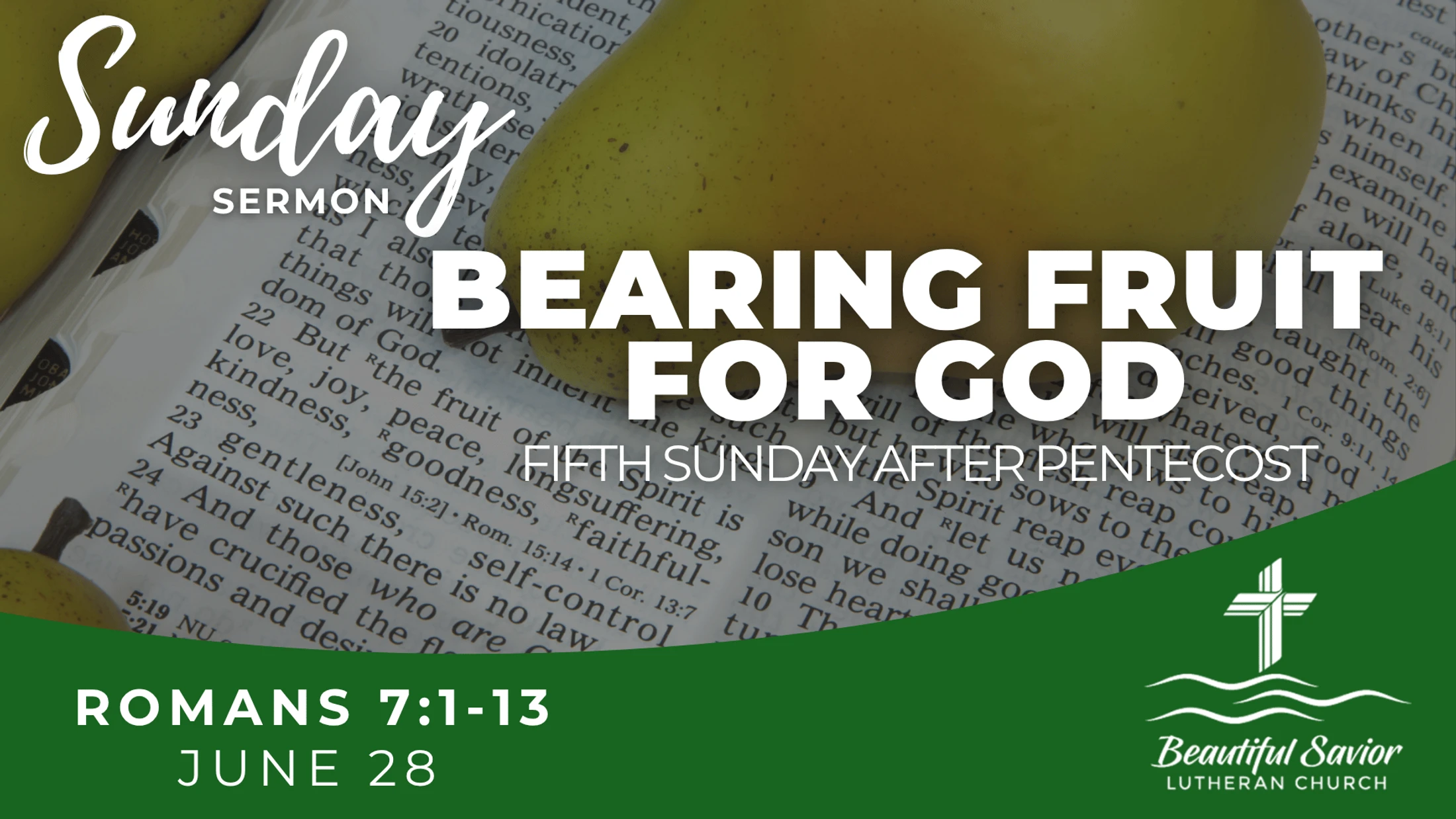 Bearing Fruit for God