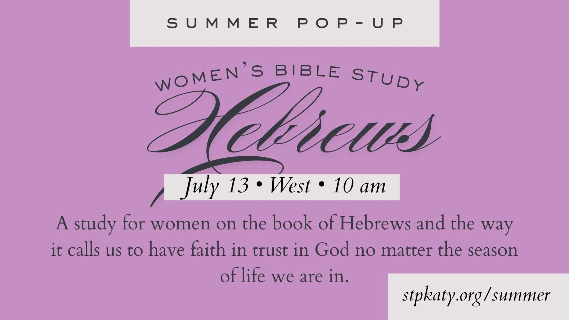 Women's Bible Study - Hebrews
