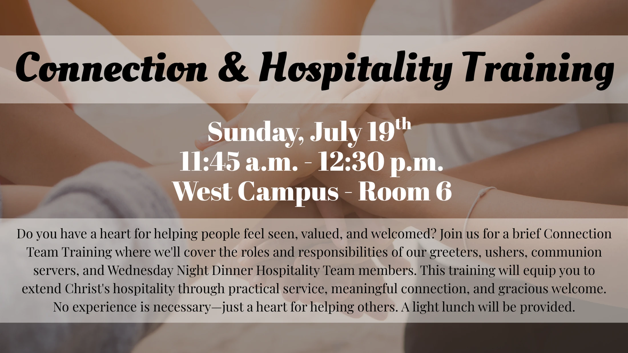 West Campus Connection & Hospitality Training