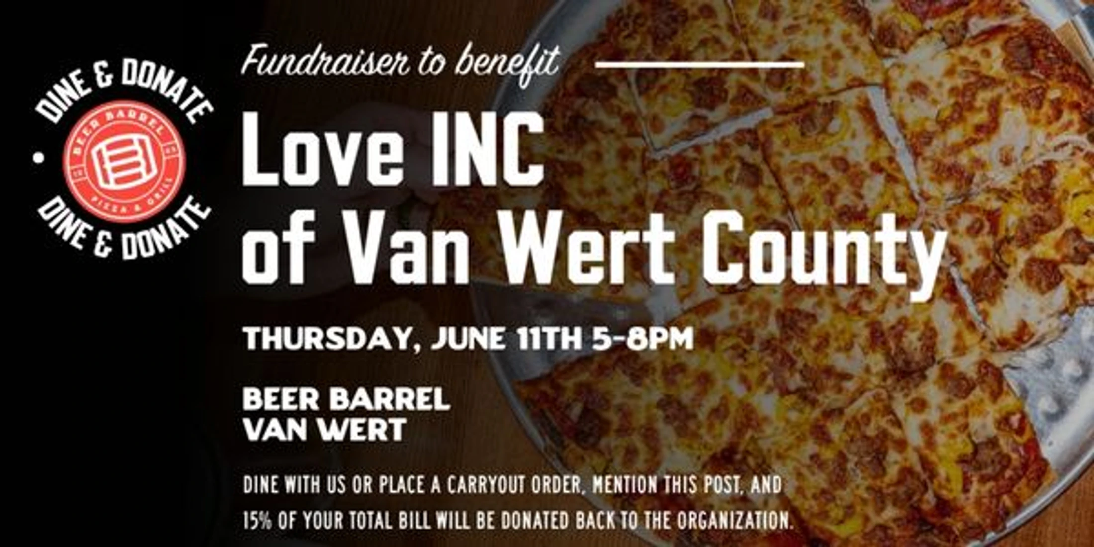 COMMUNITY EVENT - Dine and Donate for Love INC