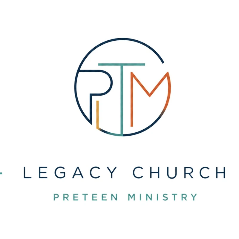 The logo for Legacy Church Preteen Ministry on a white background. It features a stylized 'PTM' in a circle above the text.