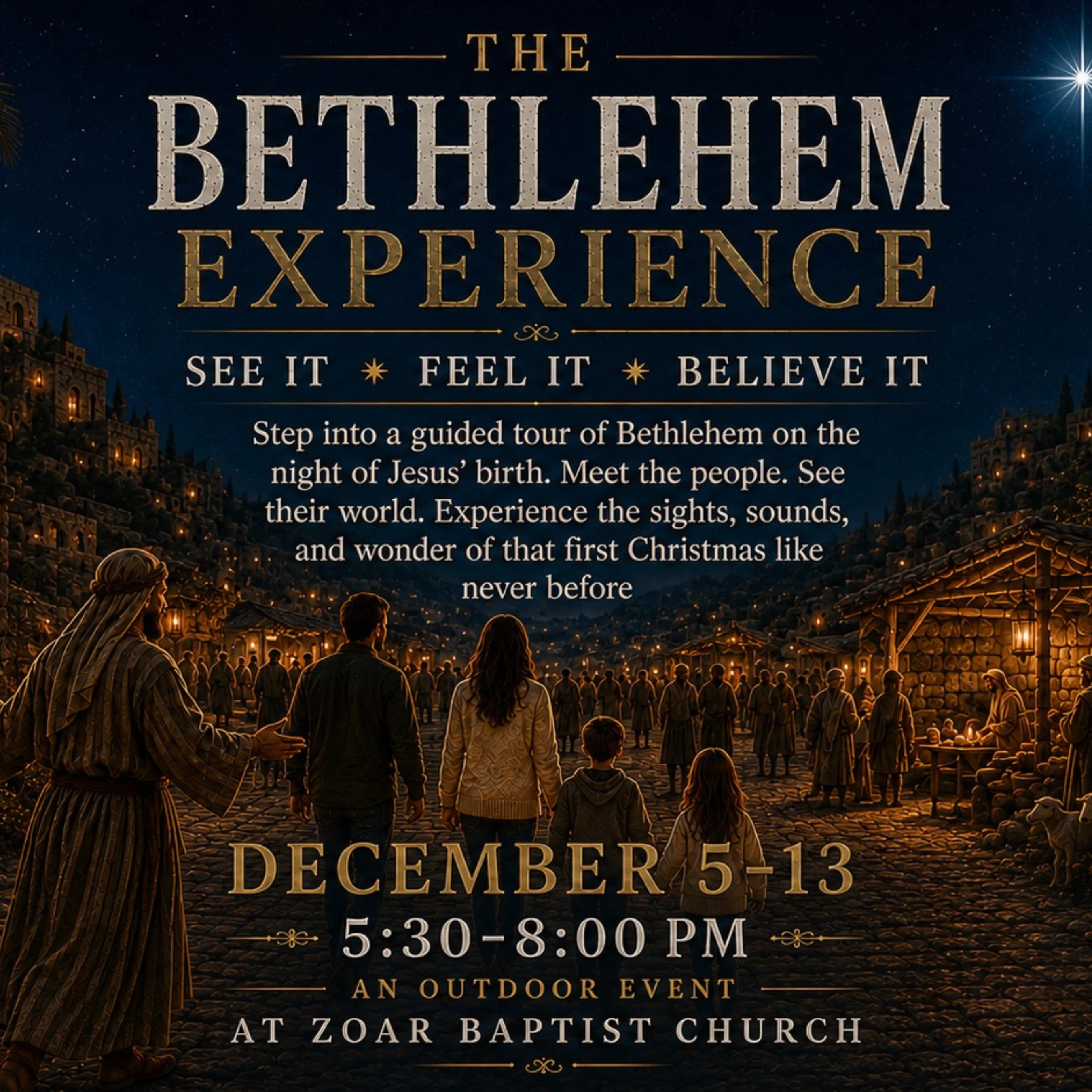 EXPERIENCE THE SIGHTS, SOUNDS, AND WONDER OF THAT FIRST CHRISTMAS LIKE NEVER BEFORE