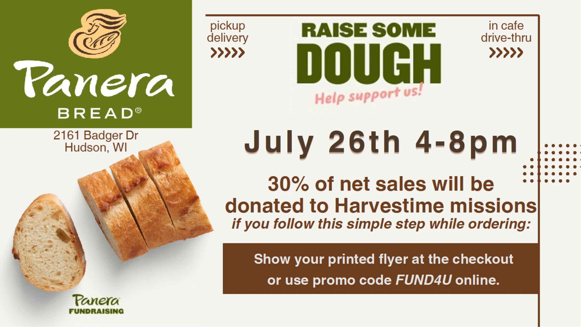 Panera Bread - Raise Some Dough Fundraiser