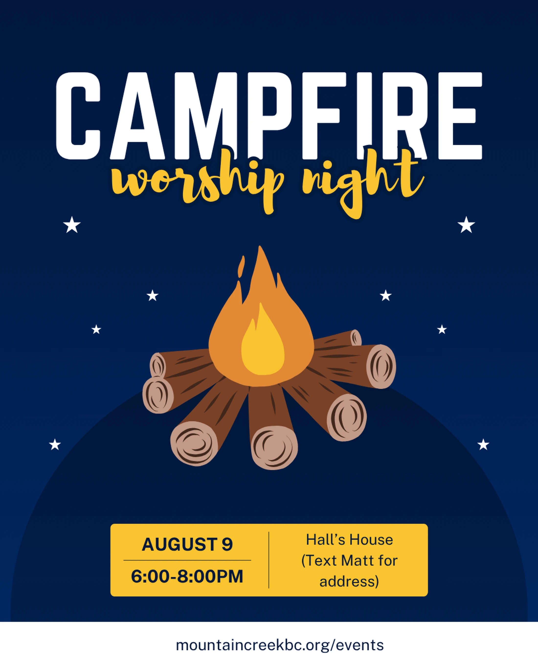 MC Students: Campfire and Worship Night