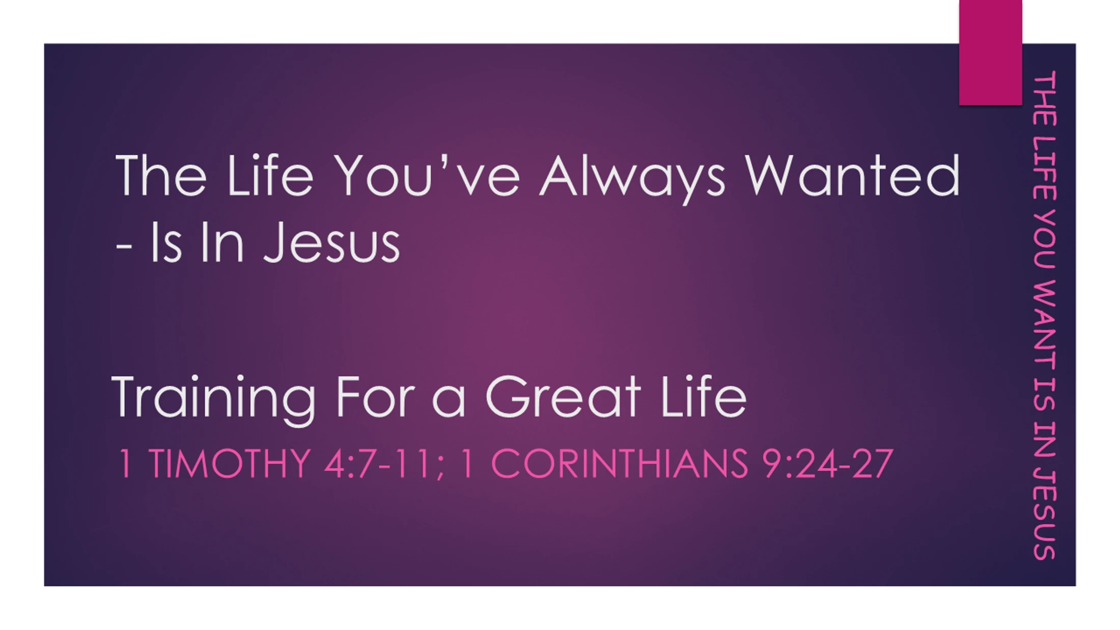 Training for Life 4/19/2026