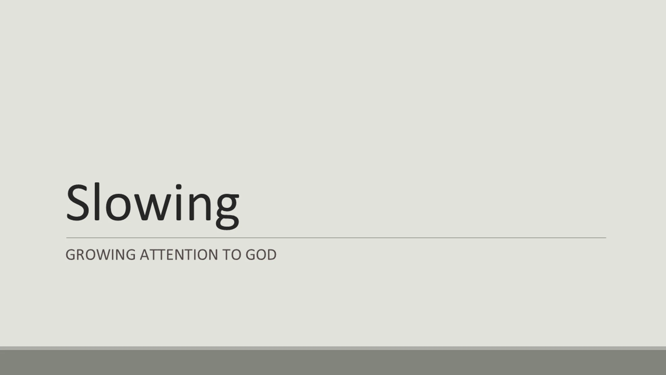 2026-05-03 Slowing