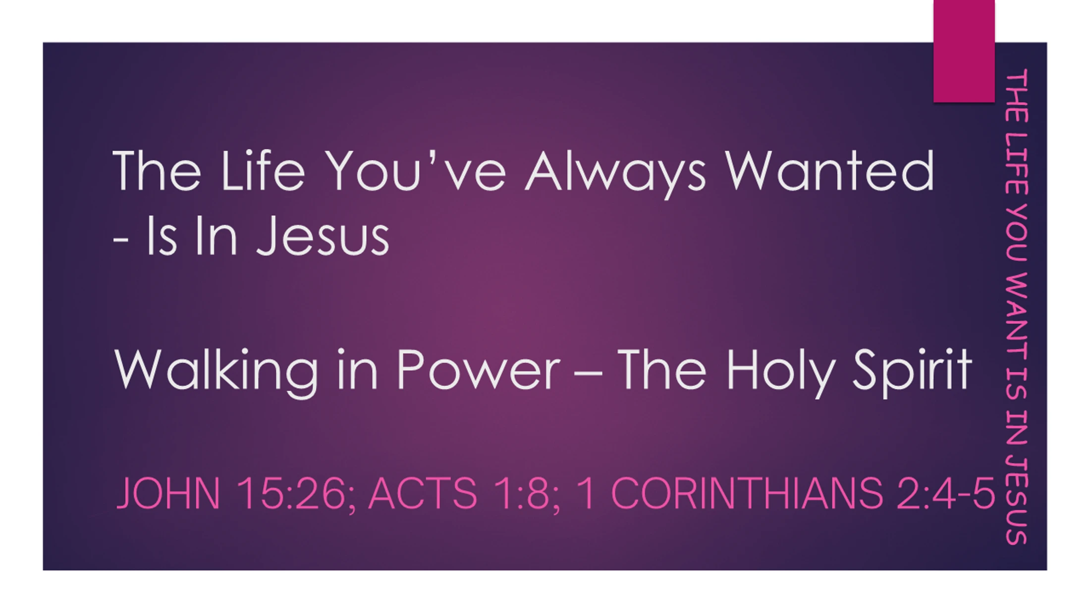 Walking in Power: The Holy Spirit